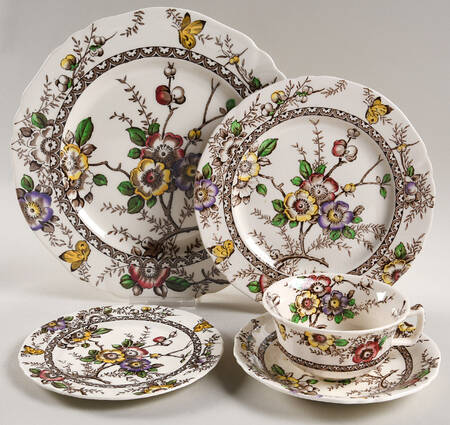 Medway Decor Dark Brown Multicolor 5 Piece Place Setting