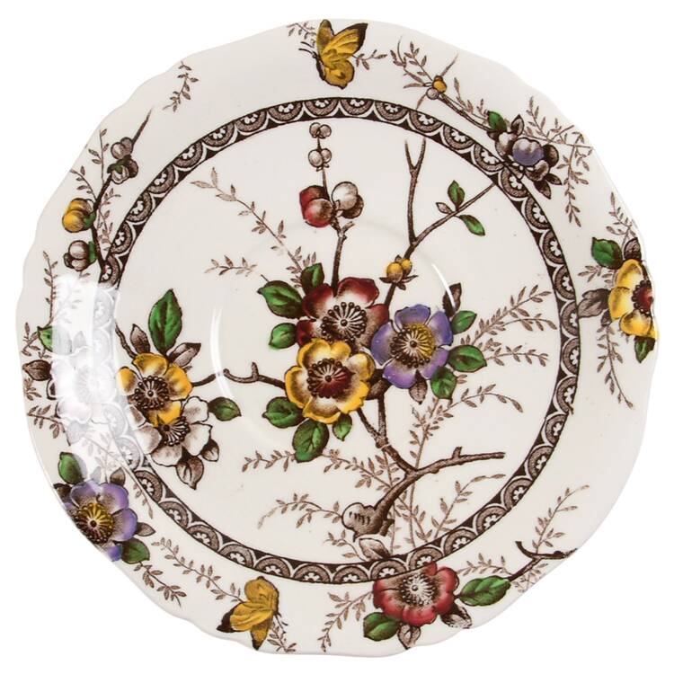 Medway Decor Dark Brown Multicolor Saucer for Cream Soup Bowl