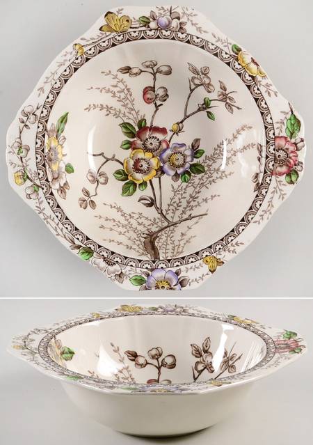 Medway Decor Dark Brown Multicolor 8" Round Vegetable Bowl