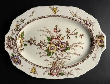 Medway Decor Dark Brown Multicolor 18" Oval Serving Platter