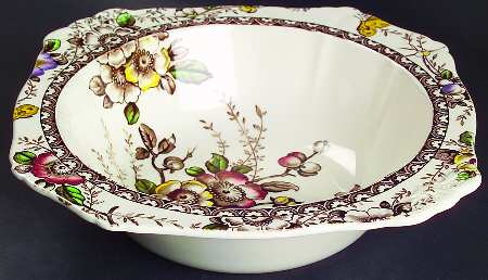 Medway Decor Dark Brown Multicolor 9" Round Vegetable Bowl
