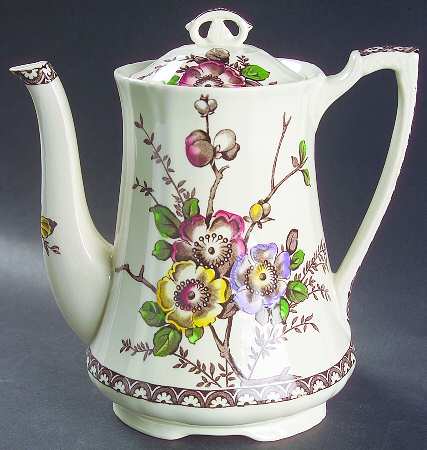 Medway Decor Dark Brown Multicolor Coffee Pot & Lid