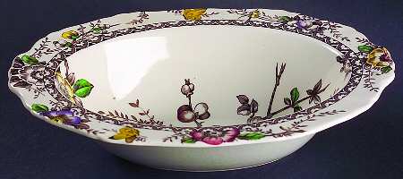 Medway Decor Dark Brown Multicolor 9" Oval Vegetable Bowl