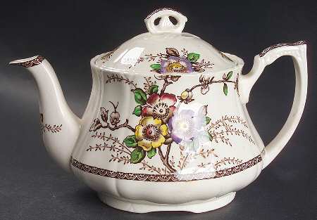 Medway Decor Dark Brown Multicolor Teapot & Lid