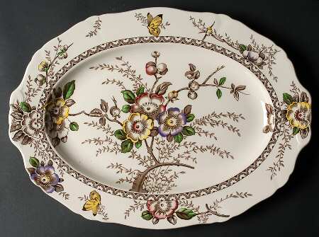 Medway Decor Dark Brown Multicolor 16" Oval Serving Platter
