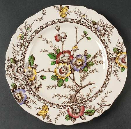 Medway Decor Dark Brown Multicolor Luncheon Plate