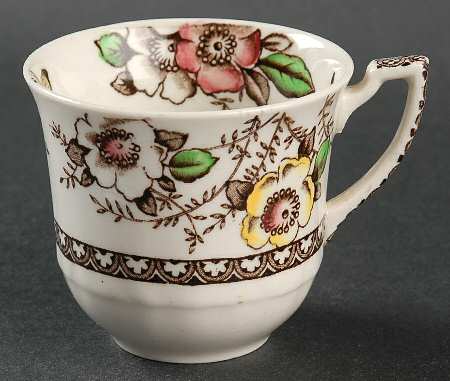 Medway Decor Dark Brown Multicolor Flat Demitasse Cup