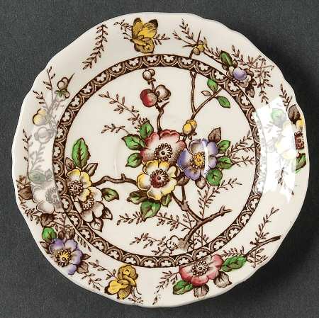 Medway Decor Dark Brown Multicolor Saucer for Demitasse Cup