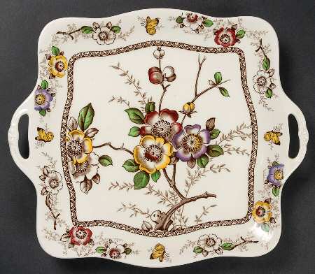 Medway Decor Dark Brown Multicolor 10" Handled Tray