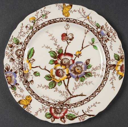 Medway Decor Dark Brown Multicolor Dessert/Pie Plate