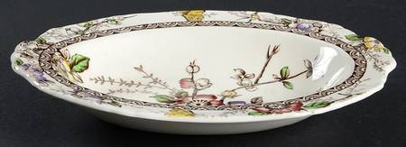 Medway Decor Dark Brown Multicolor 8" Oval Vegetable Bowl