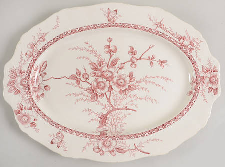 Medway Decor Pink 16" Oval Serving Platter