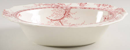 Medway Decor Pink 10" Oval Vegetable Bowl