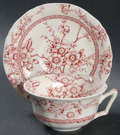 Medway Decor Pink Flat Cup & Saucer Set