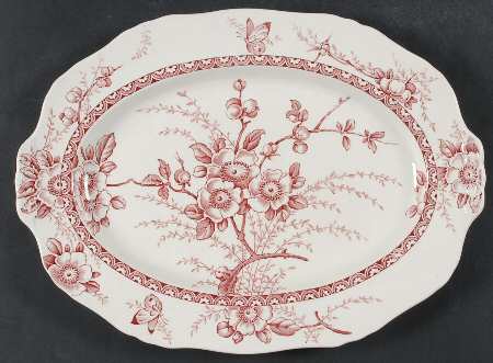 Medway Decor Pink 14" Oval Serving Platter