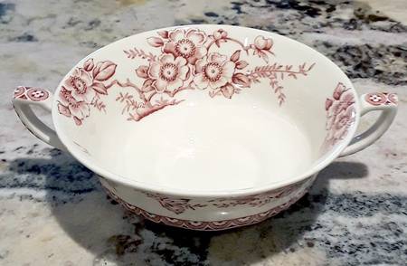 Medway Decor Pink Flat Cream Soup Bowl