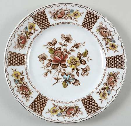 Melody Brown Multicolor Salad Plate