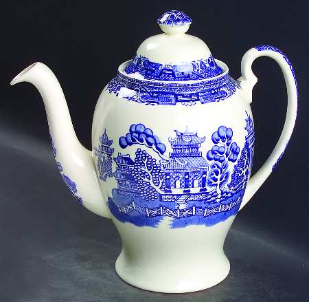 Old Willow Blue (No Trim) Coffee Pot & Lid