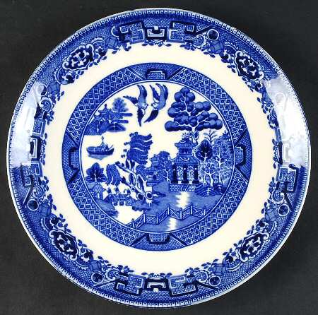 Old Willow Blue (No Trim) Coupe Luncheon Plate