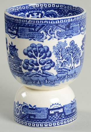 Old Willow Blue (No Trim) Double Egg Cup