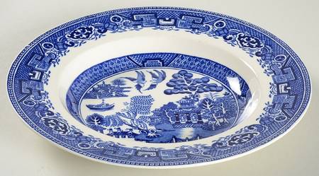 Old Willow Blue (No Trim) Rim Soup Bowl