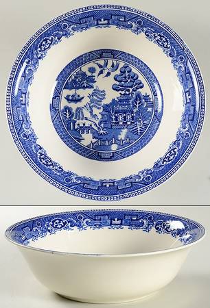 Old Willow Blue (No Trim) 9" Salad Serving Bowl