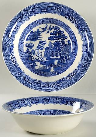 Old Willow Blue (No Trim) 9" Round Vegetable Bowl