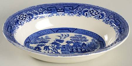 Old Willow Blue (No Trim) 9" Oval Vegetable Bowl