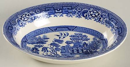 Old Willow Blue (No Trim) 8" Oval Vegetable Bowl