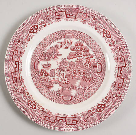 Old Willow Pink Salad Plate