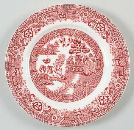Old Willow Pink Bread & Butter Plate