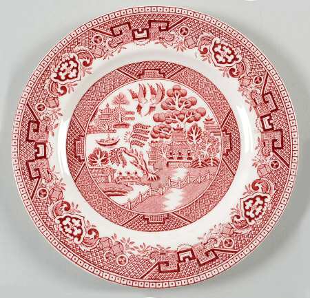 Old Willow Pink Bread & Butter Plate