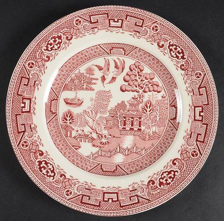 Old Willow Pink Luncheon Plate