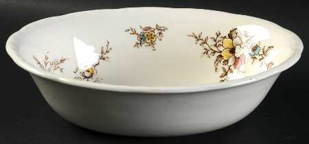 Orient Brown Multicolor 9" Oval Vegetable Bowl