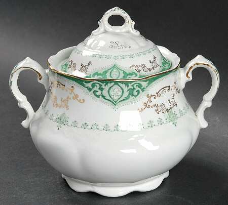 Raleigh Green Sugar Bowl & Lid