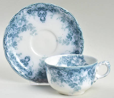 Richmond Blue Green Footed Cup & Saucer Set