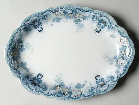 Richmond Blue Green 14" Oval Serving Platter