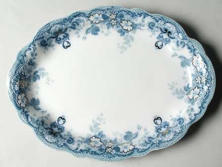 Richmond Blue Green 15" Oval Serving Platter