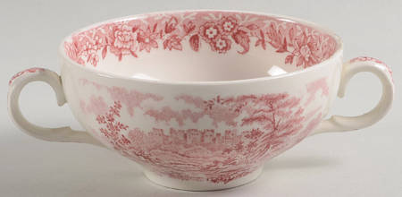 Romance Pink Flat Cream Soup Bowl