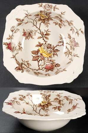 Rosa Brown 9" Round Vegetable Bowl