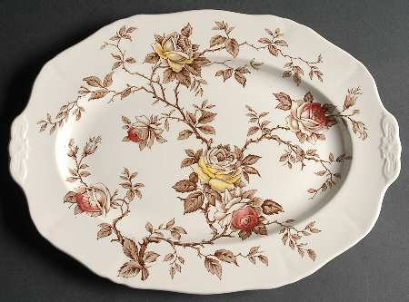 Rosa Brown 14" Oval Serving Platter