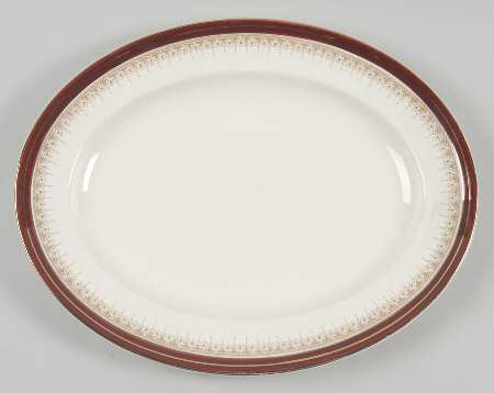 Royal Wembley Burgundy 12" Oval Serving Platter