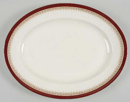 Royal Wembley Burgundy 14" Oval Serving Platter