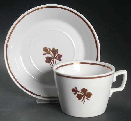 Tea Leaf Flat Cup & Saucer Set by Alfred Meakin