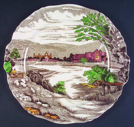 Tintern Brown Multicolor 13" Chop Plate (Round Platter)