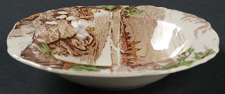 Tintern Brown Multicolor Rim Fruit/Dessert (Sauce) Bowl