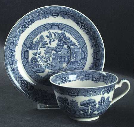 Willow Blue Flat Cup & Saucer Set