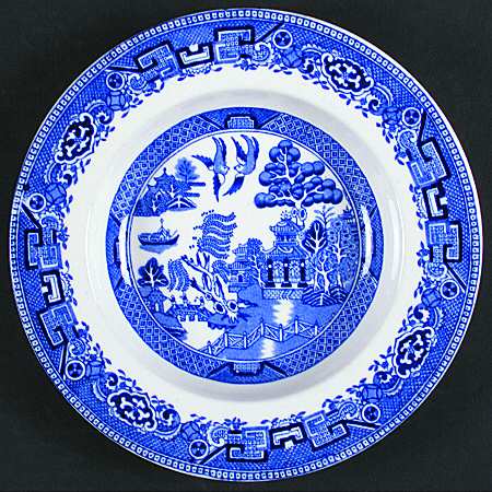 Willow Blue Large Rim Soup Bowl