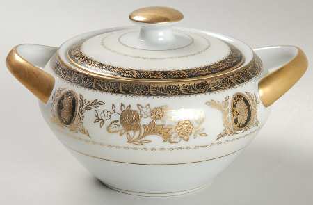 Black Cameo Sugar Bowl & Lid