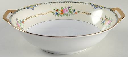 Bouquet (No Floral Center) 10" Round Vegetable Bowl